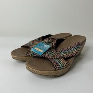 Skechers Cali Women's Size 10 Beverlee Delighted Wedge Sandal Rainbow Luxe Foam